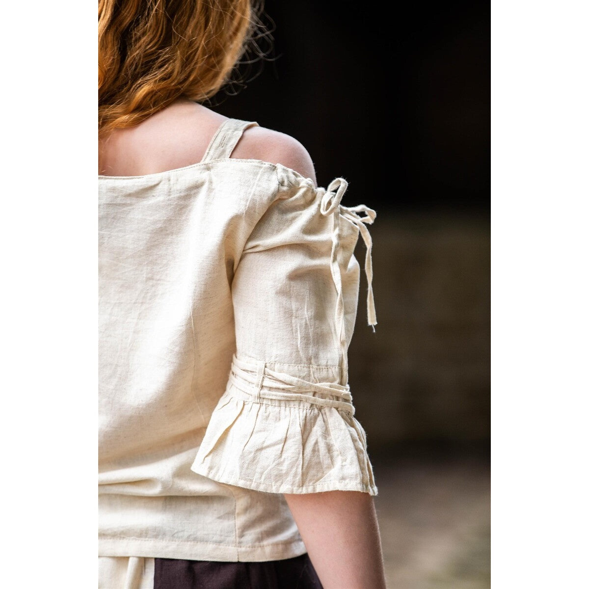 Image produit Blouse médiévale à bretelles Prina beige