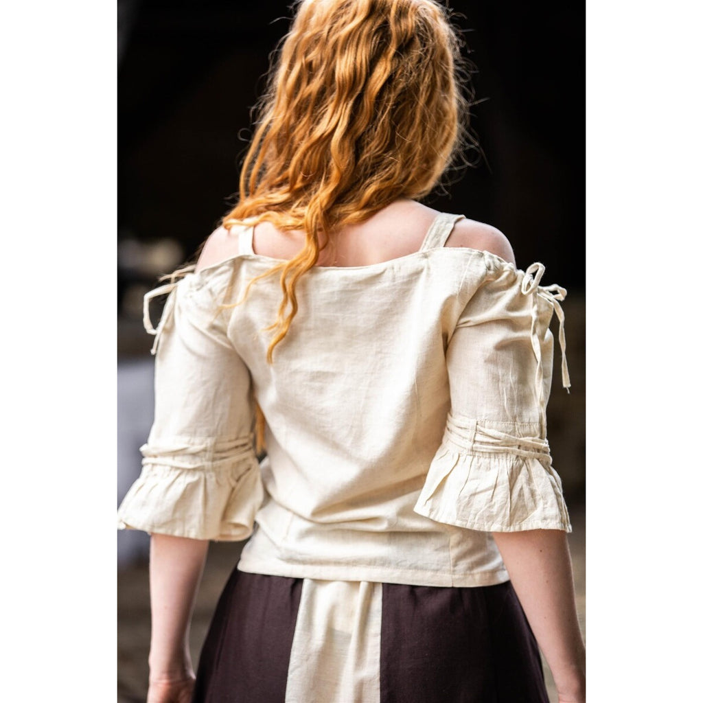 Image produit Blouse médiévale à bretelles Prina beige