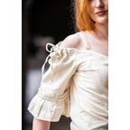 Image produit Blouse médiévale à bretelles Prina beige