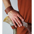 Image produit Bracelet en cuir médiéval avec gaufrage celtique marron