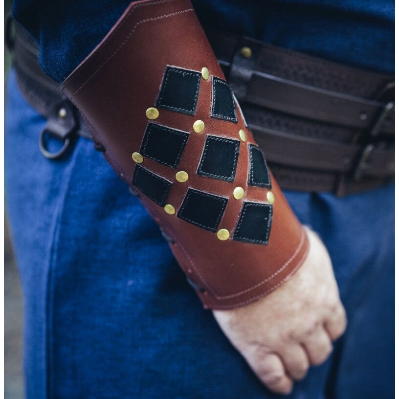 Image produit Brassard médiéval en cuir Orm marron-noir