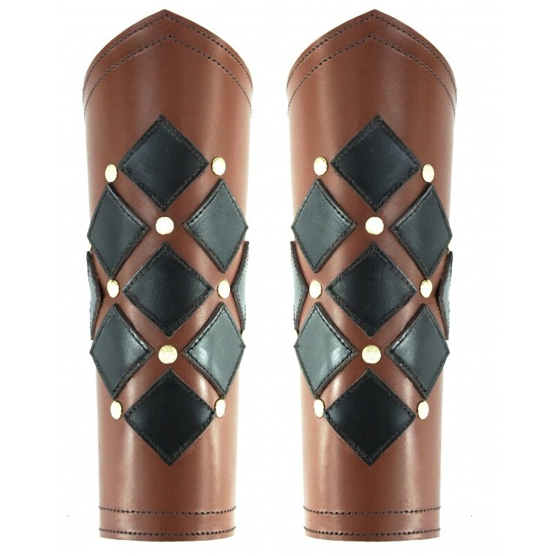 Image produit Brassard médiéval en cuir Orm marron-noir