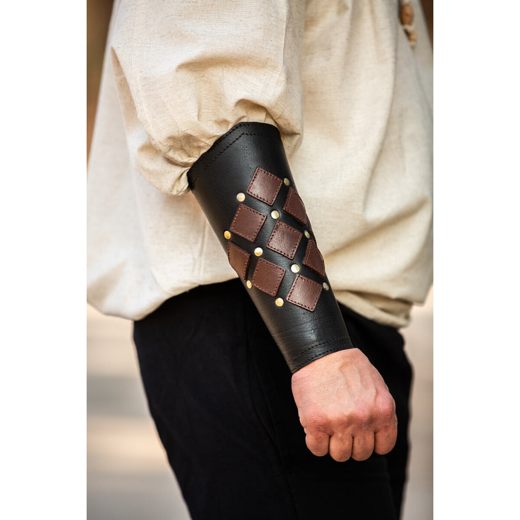 Image produit Brassard médiéval en cuir Orm noir-marron