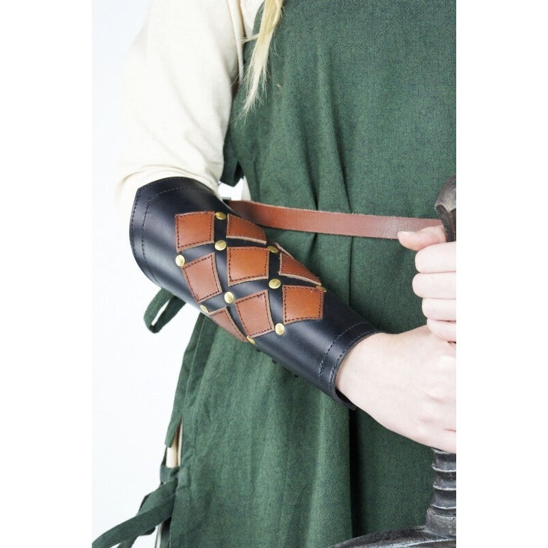 Image produit Brassard médiéval en cuir Orm noir-marron