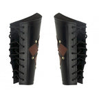 Image produit Brassard médiéval en cuir Orm noir-marron