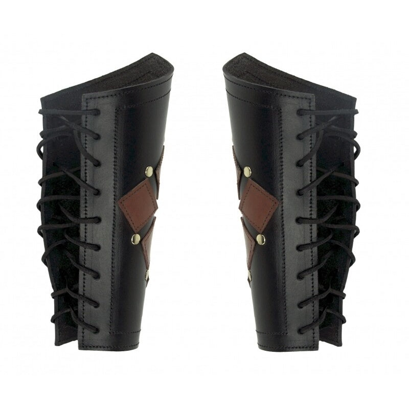 Image produit Brassard médiéval en cuir Orm noir-marron