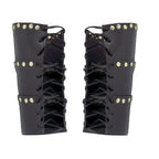 Image produit Bracelets de bras médiévaux en cuir avec rivets noirs