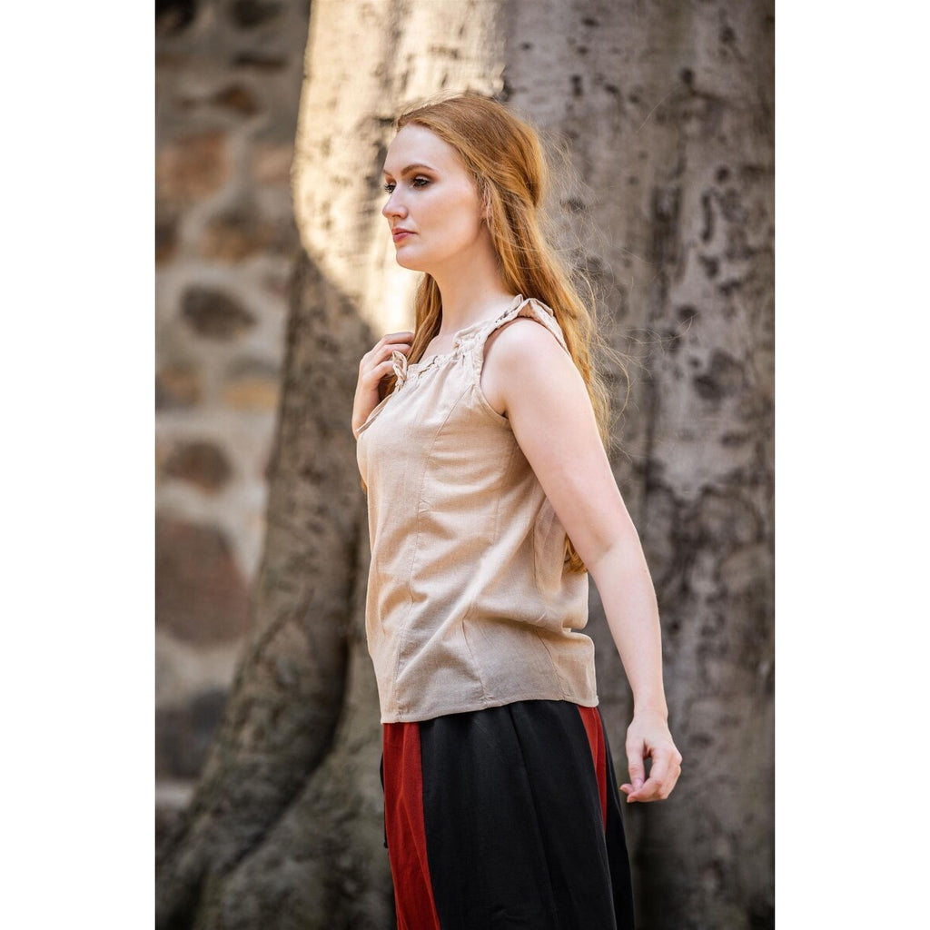 Image produit Blouse médiévale d’été Adele sans manches beige