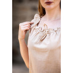 Image produit Blouse médiévale d’été Adele sans manches beige