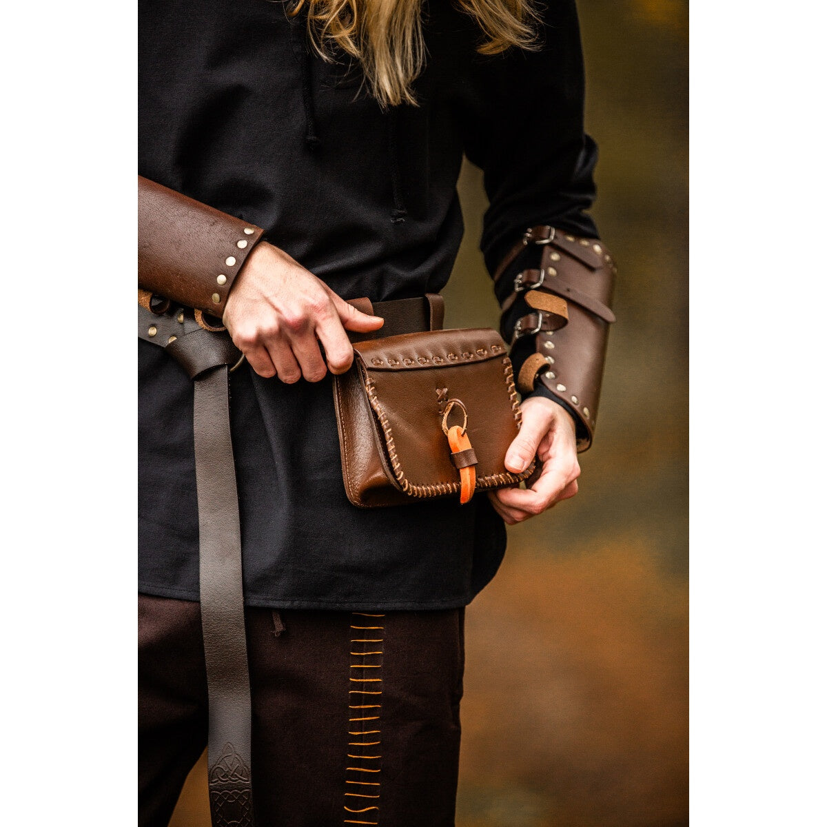 Image produit Bourse de ceinture médiévale en cuir Volmar
