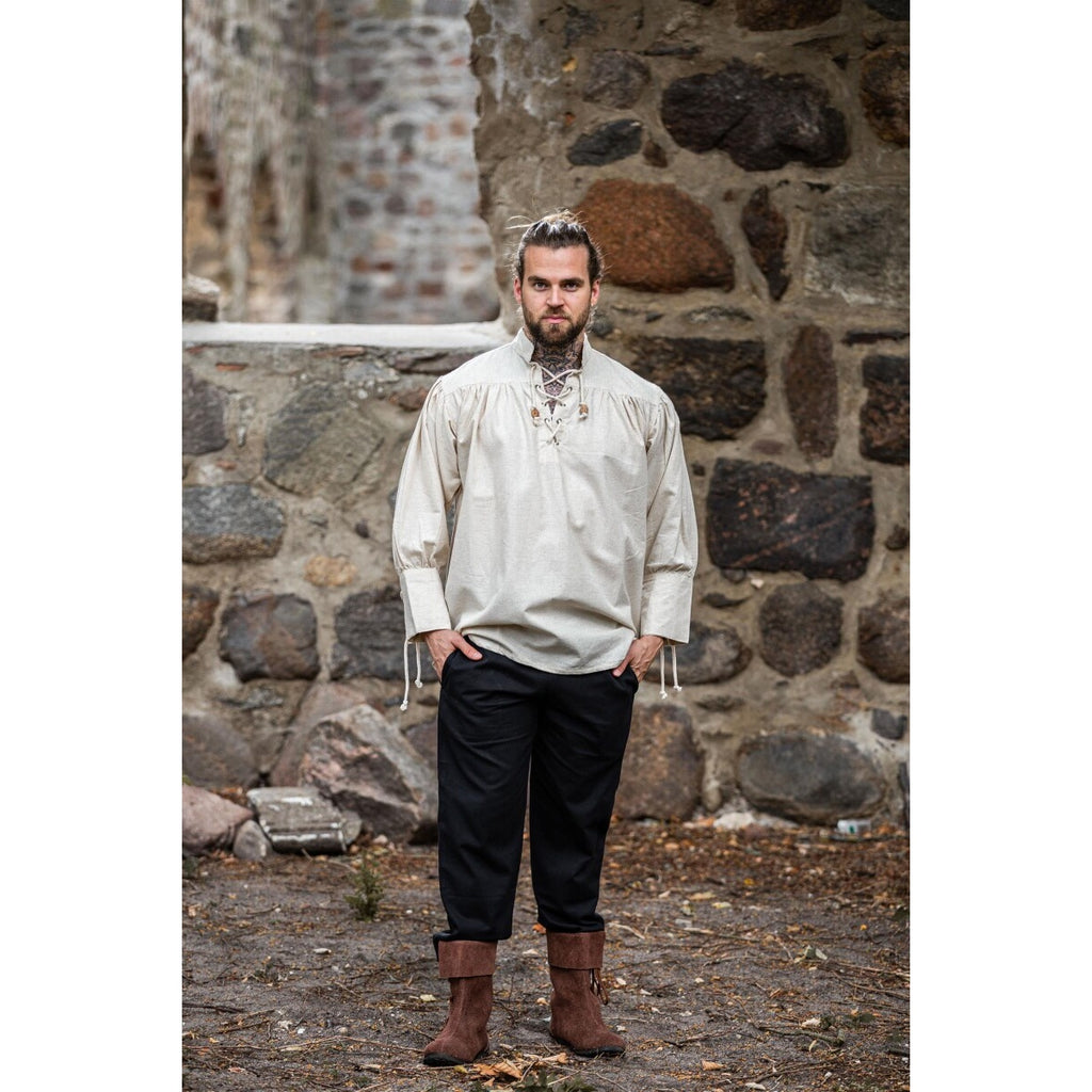 Image produit Chemise médiévale Claude avec poignets lacés
