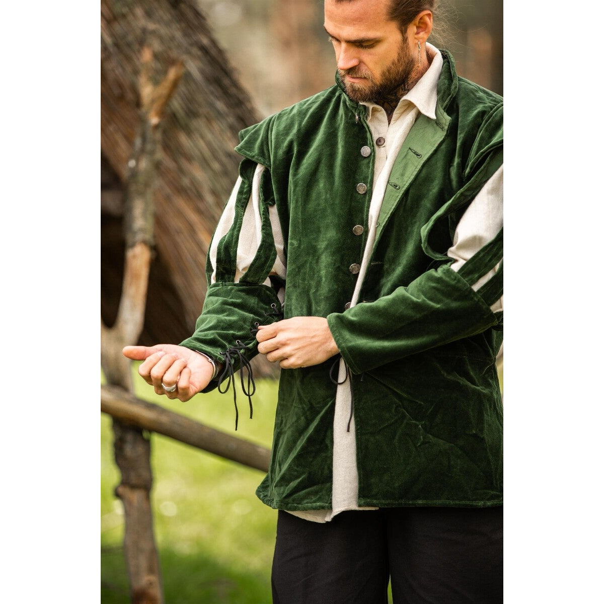 Image produit Veste de lansquenet médiévale Brandolf à manches fendues