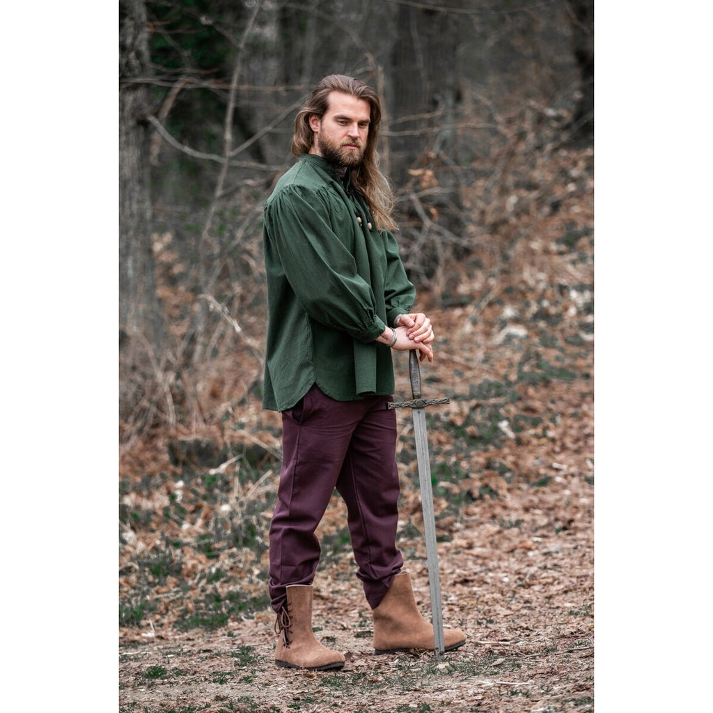 Product image Medieval Stand-Up Collar Lace-Up Shirt Georg mottled green