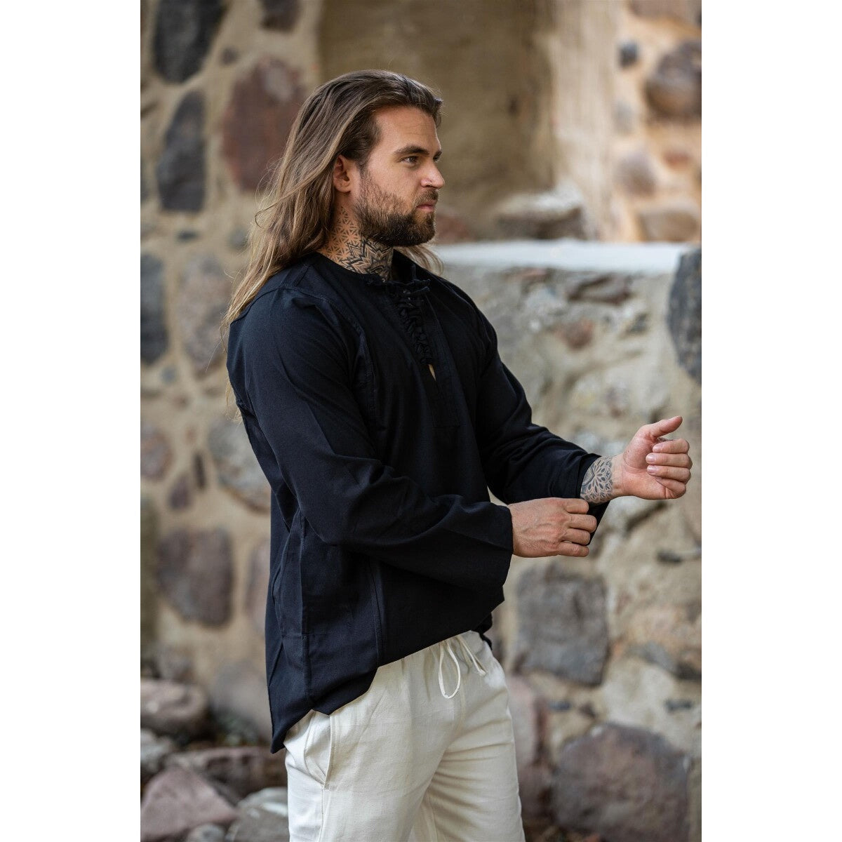 Image produit Chemise paysanne médiévale Felix noir