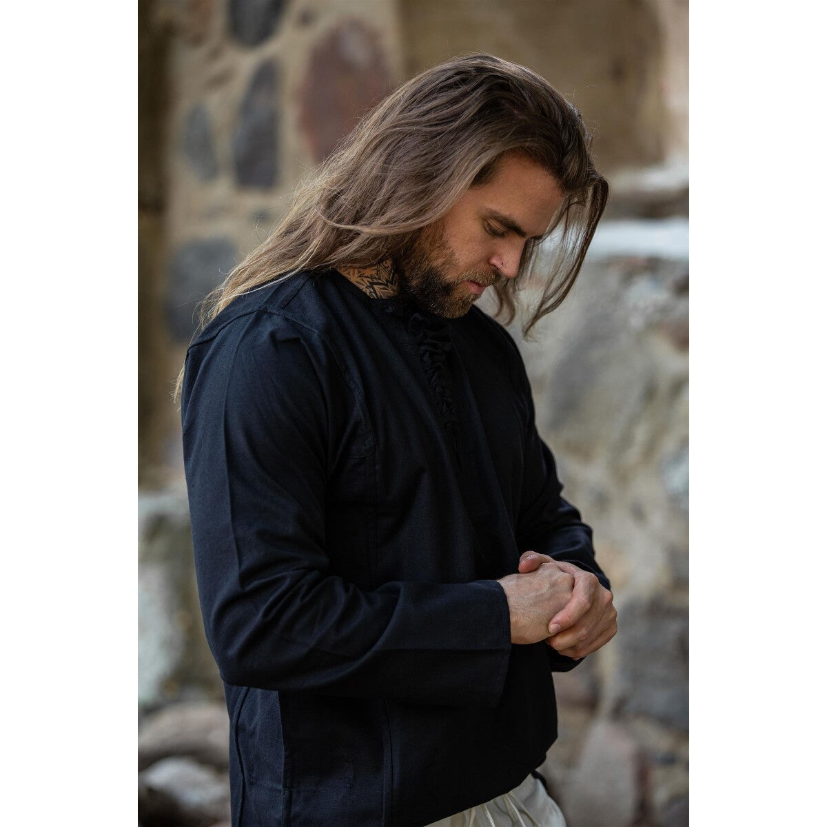 Image produit Chemise paysanne médiévale Felix noir