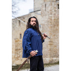 Image produit Chemise médiévale à lacets avec œillets Adrian bleu