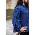 Image produit Chemise médiévale à lacets avec œillets Adrian bleu