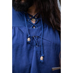 Image produit Chemise médiévale à lacets avec œillets Adrian bleu