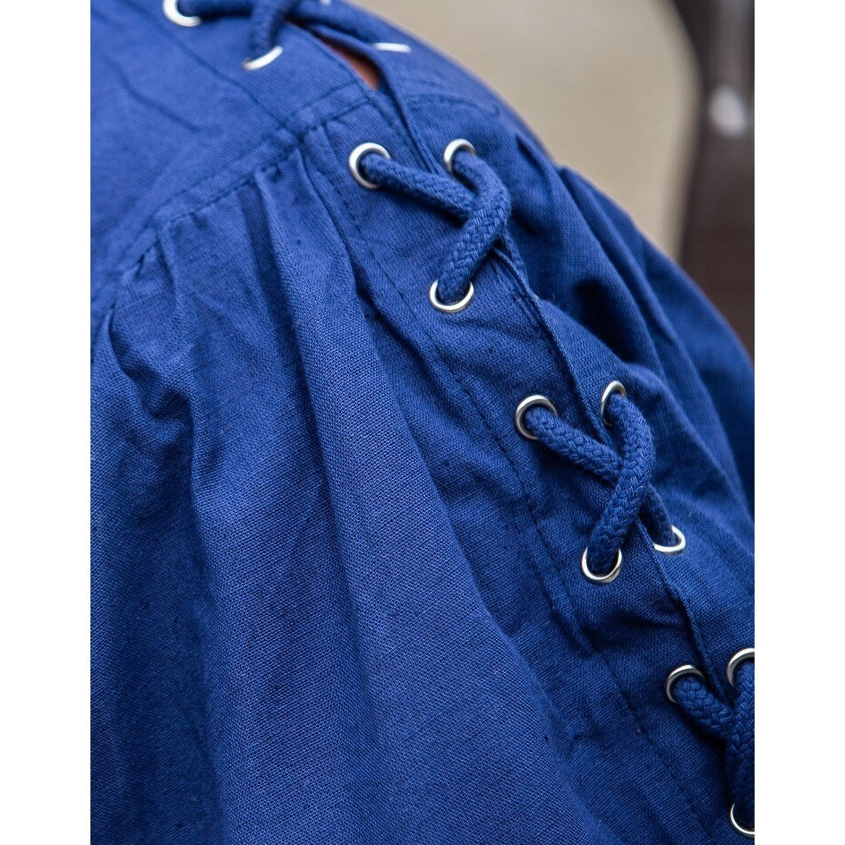 Image produit Chemise médiévale à lacets avec œillets Adrian bleu