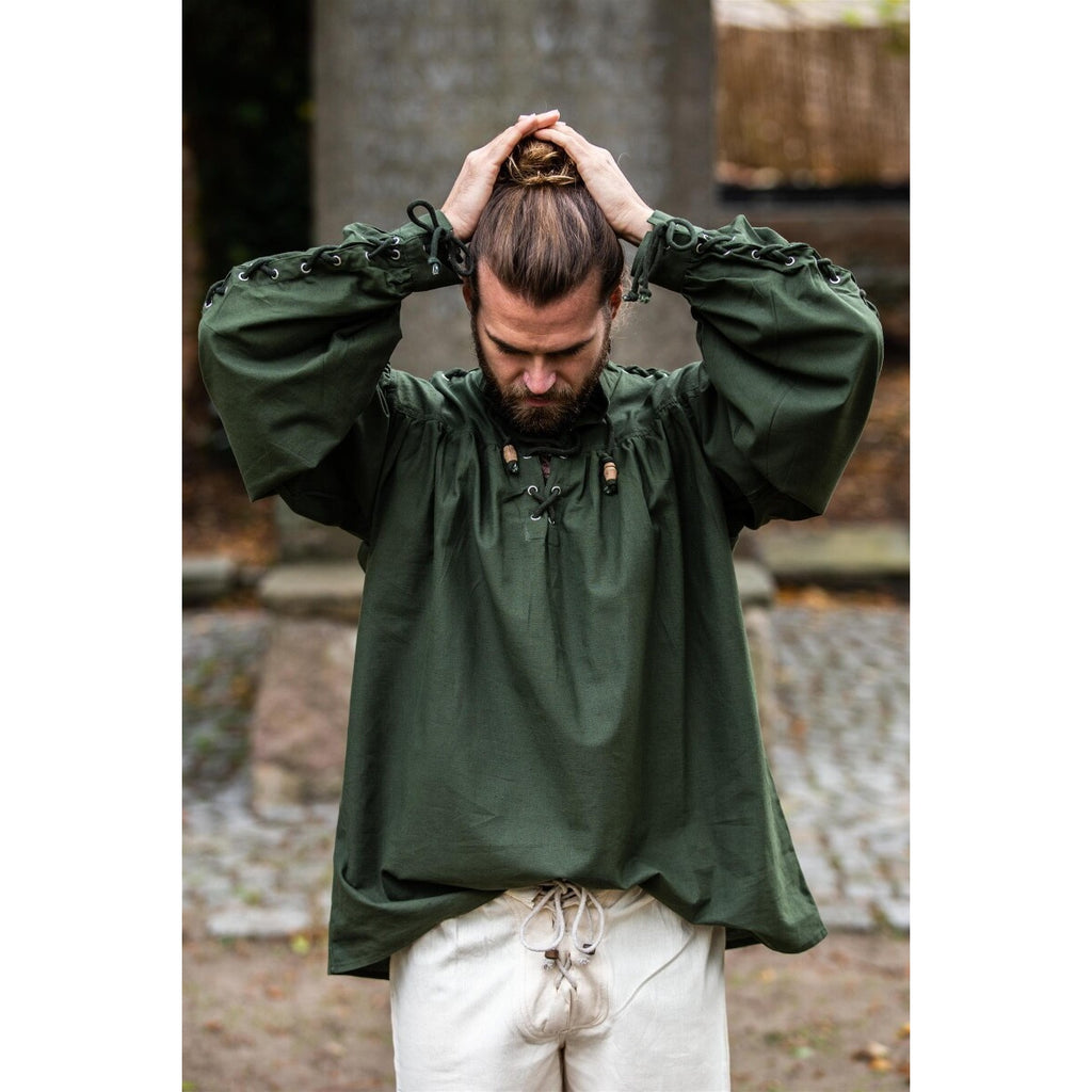 Image produit Chemise médiévale à lacets avec œillets Adrian vert