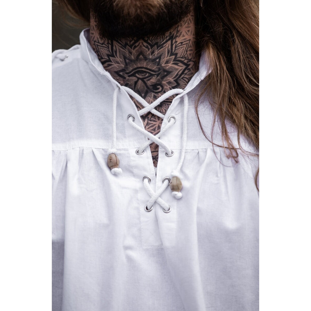Product image Medieval Lace-Up Shirt with Eyelets Adrian White