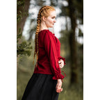 Image produit Blouse médiévale Edith rouge