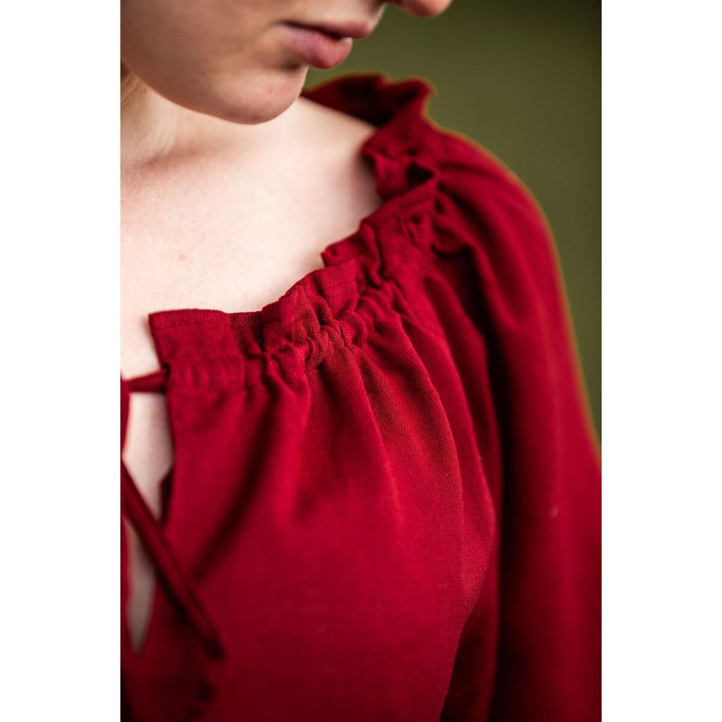 Image produit Blouse médiévale Edith rouge