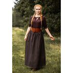 Image produit Blouse médiévale à manches courtes Sandra marron foncé