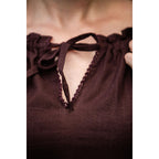 Image produit Blouse médiévale à manches courtes Sandra marron foncé