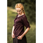 Image produit Blouse médiévale à manches courtes Sandra marron foncé