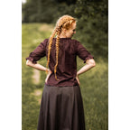 Image produit Blouse médiévale à manches courtes Sandra marron foncé