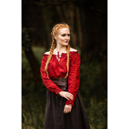 Image produit Blouse médiévale avec dentelle Bettina rouge
