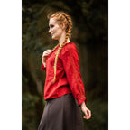 Image produit Blouse médiévale avec dentelle Bettina rouge