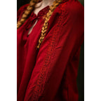 Image produit Blouse médiévale avec dentelle Bettina rouge