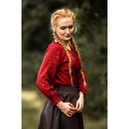 Image produit Blouse médiévale avec dentelle Bettina rouge