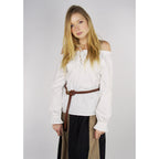 Image produit Blouse médiévale avec dentelle Bettina blanc