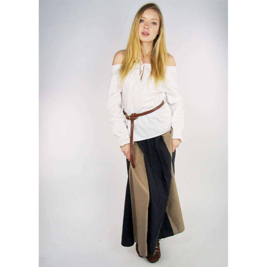 Image produit Blouse médiévale avec dentelle Bettina blanc