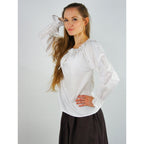 Image produit Blouse médiévale avec dentelle Bettina blanc