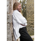 Image produit Chemise médiévale à plis avec boutons en bois Oswald blanc