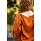Image produit Blouse médiévale manches courtes Vera marron