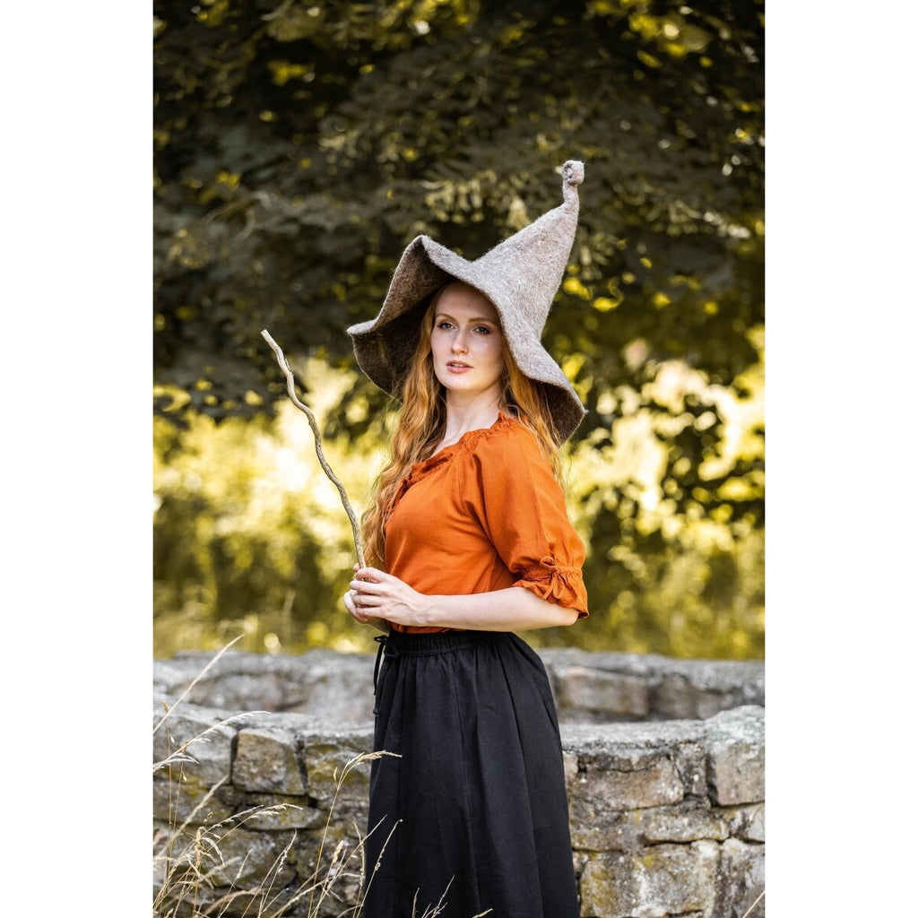 Image produit Blouse médiévale manches courtes Vera marron