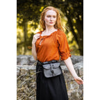 Image produit Blouse médiévale manches courtes Vera marron