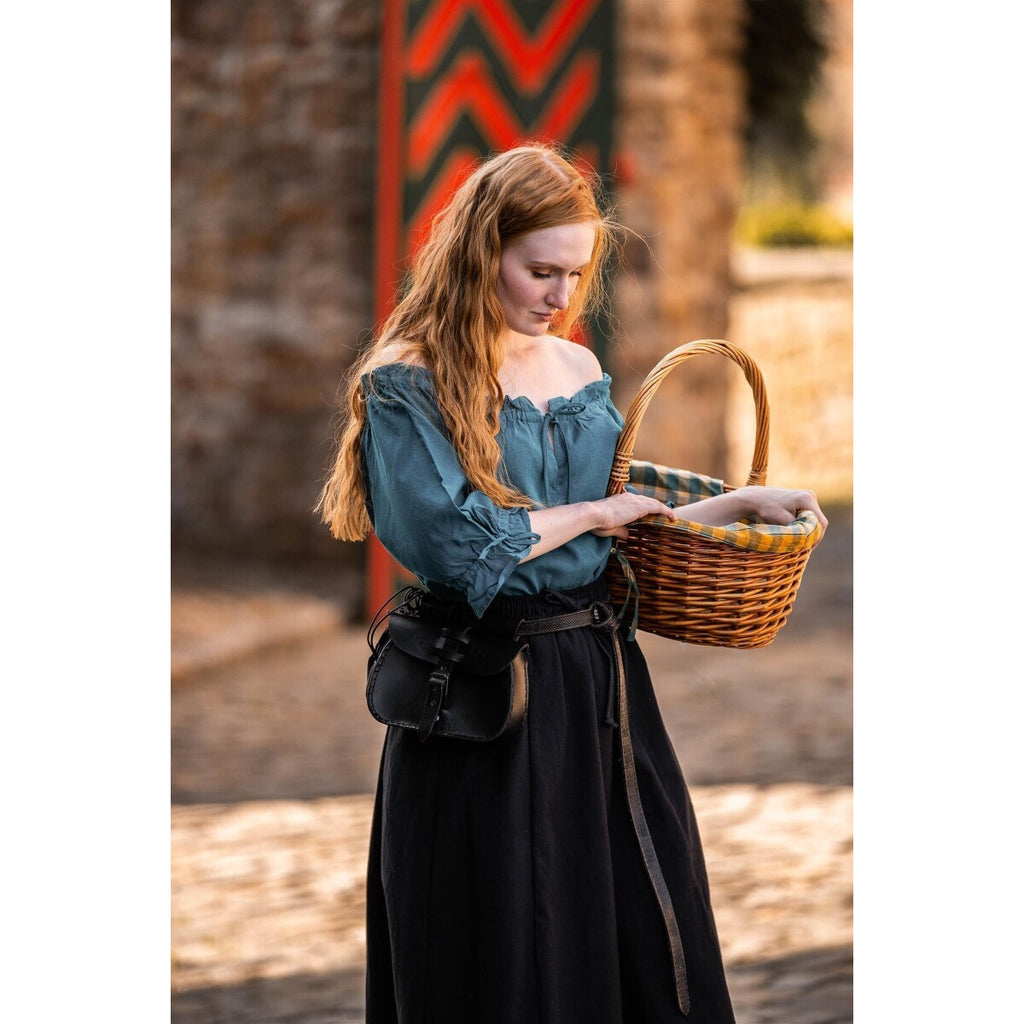 Image produit Blouse médiévale à manches courtes Vera bleu