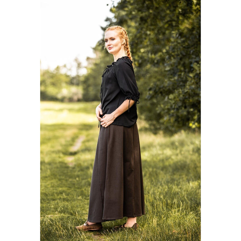 Image produit Blouse médiévale à manches courtes Vera noir