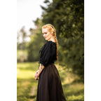 Image produit Blouse médiévale à manches courtes Vera noir