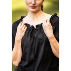 Image produit Blouse médiévale à manches courtes Vera noir