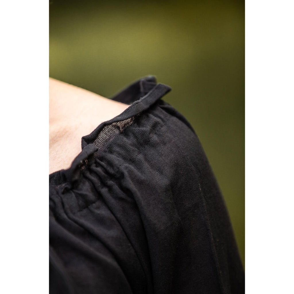 Image produit Blouse médiévale à manches courtes Vera noir