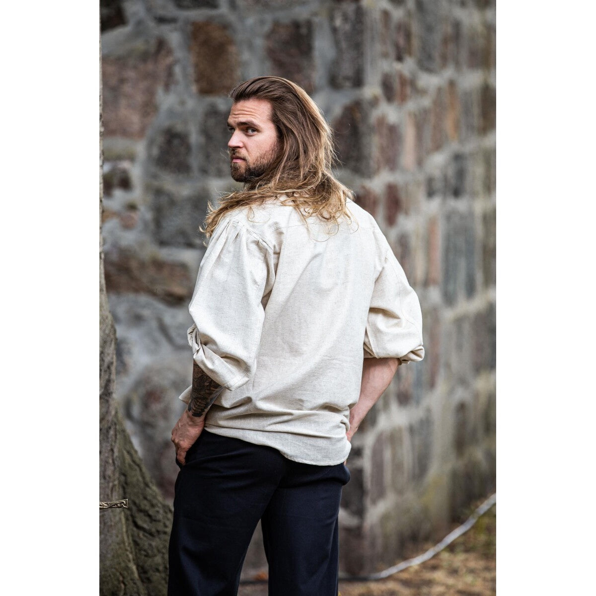 Image produit Chemise médiévale à lacets Dagwin beige
