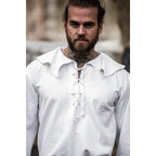 Image produit Chemise médiévale à col rond Athos blanche