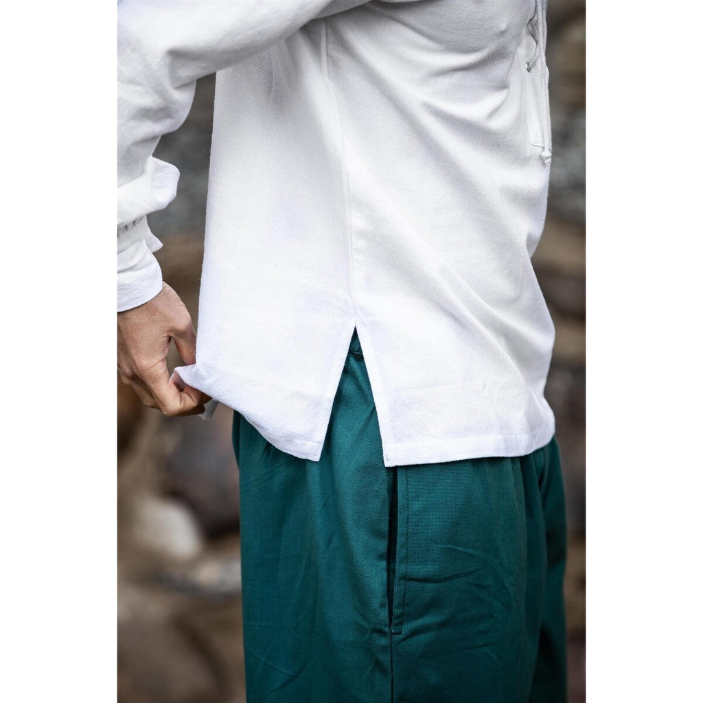 Image produit Chemise médiévale à col rond Athos blanche
